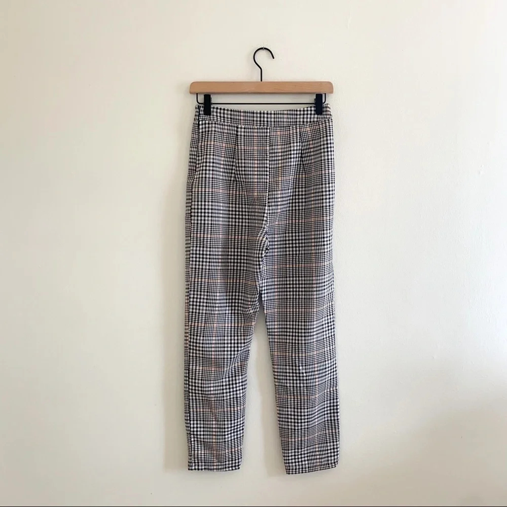Boohoo‎ Classic Straight Leg Houndstooth Plaid Trouser  Pant 4